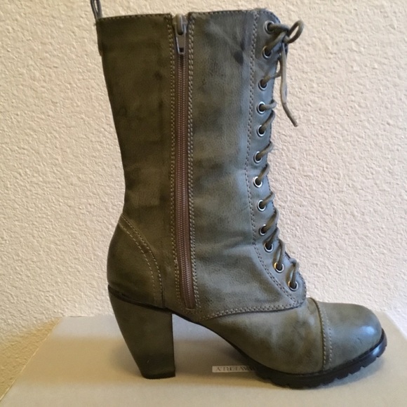 Bucco Capensis weathered faux leather combat boots - Picture 2 of 8